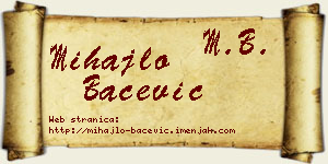 Mihajlo Bačević vizit kartica